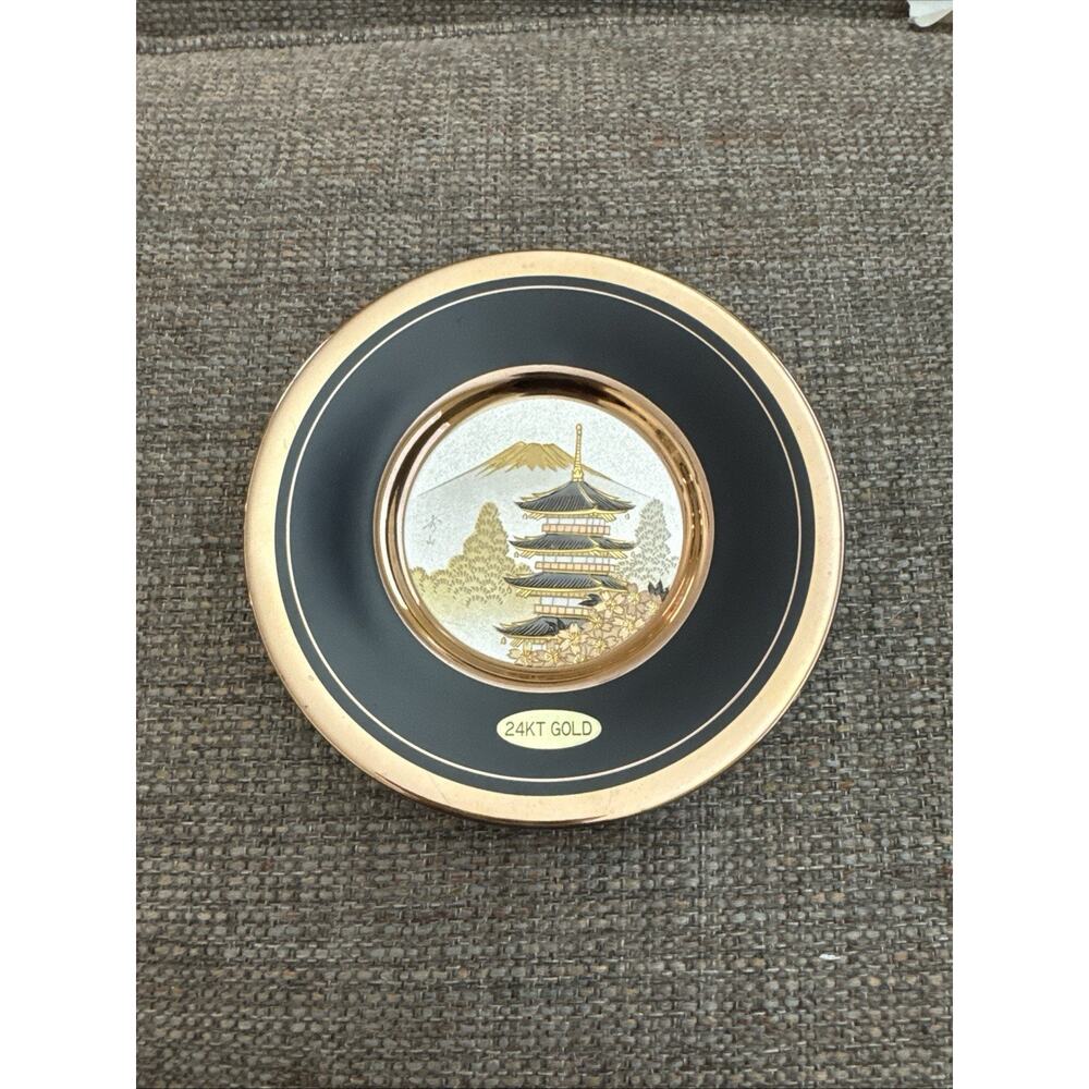 The Art Of Chokin Edged Japan Plate Gilded With Gold & Silver Gold 24kt